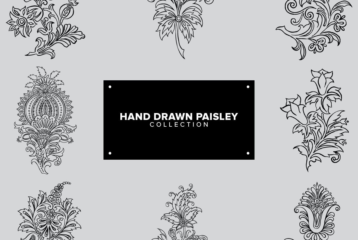 Hand Drawn Paisley Collection Hand Drawn Paisley Collection