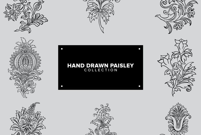 Hand Drawn Paisley Collection Patterns - YouWorkForThem