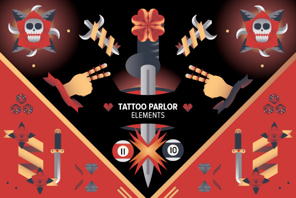 Tattoo Parlor Elements Tattoo Parlor Elements