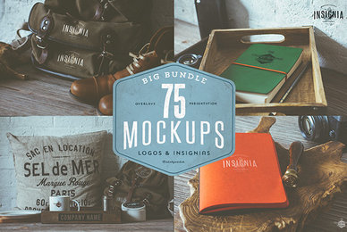 75 Hip Logo Overlay Mockups