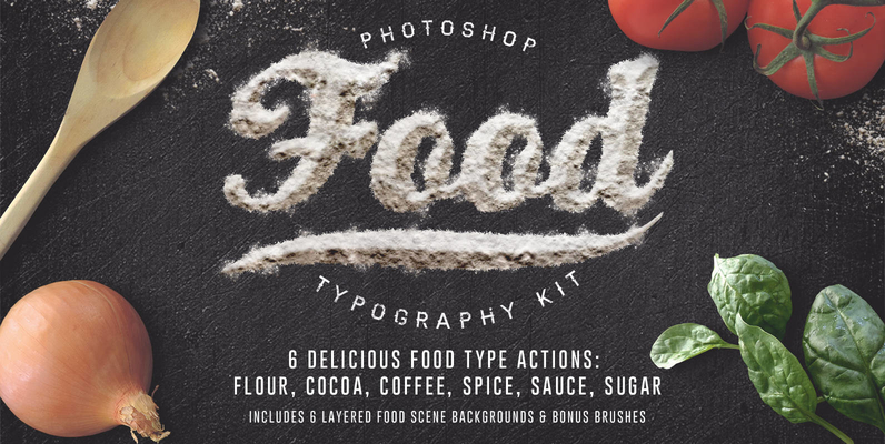 Food Typography Psd Actions