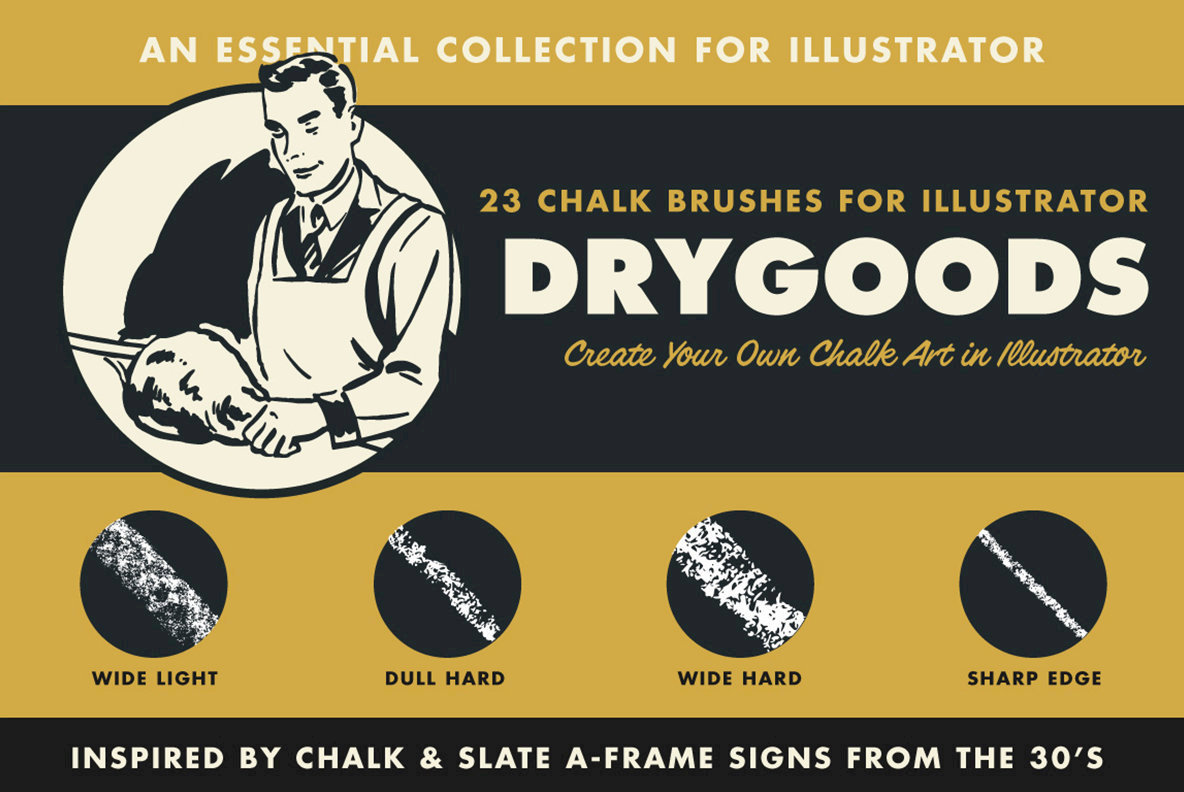 DryGoods Chalk Brushes for Adobe Illustrator DryGoods Chalk Brushes for Adobe Illustrator