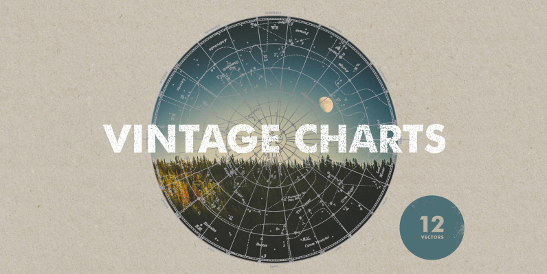 Vintage Charts   12 Vectors