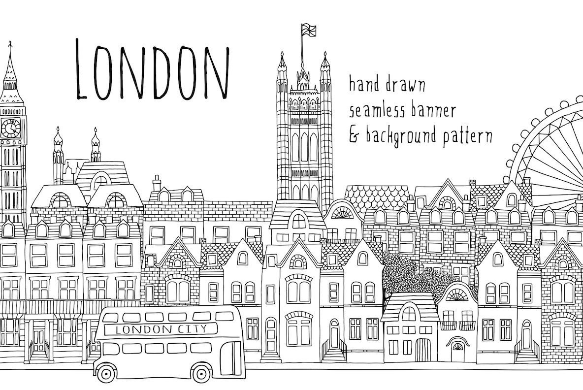 London Seamless Banner Pattern London Seamless Banner Pattern