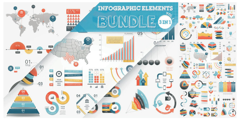 Infographic Elements Bundle  3 in 1  vol 1