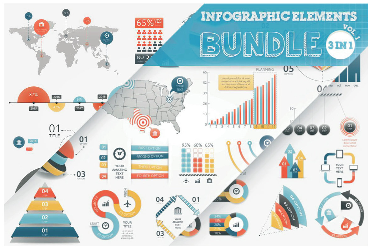 Infographic Elements Bundle  3 in 1  vol 1 1