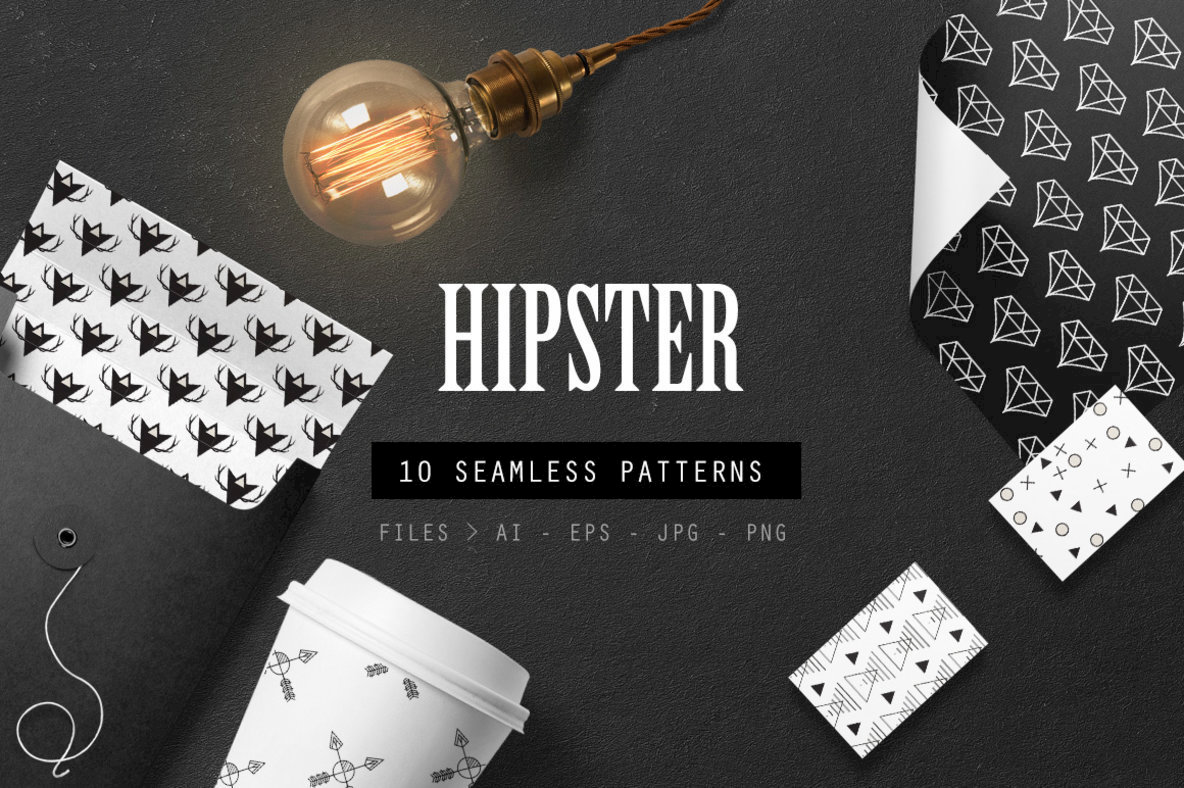 10 Seamless Hipster Patterns 1