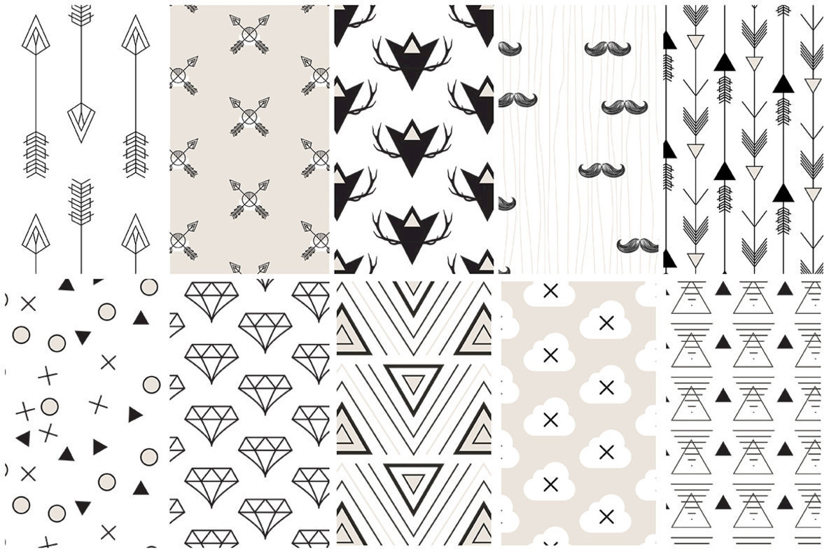 10 Seamless Hipster Patterns Graphics YouWorkForThem