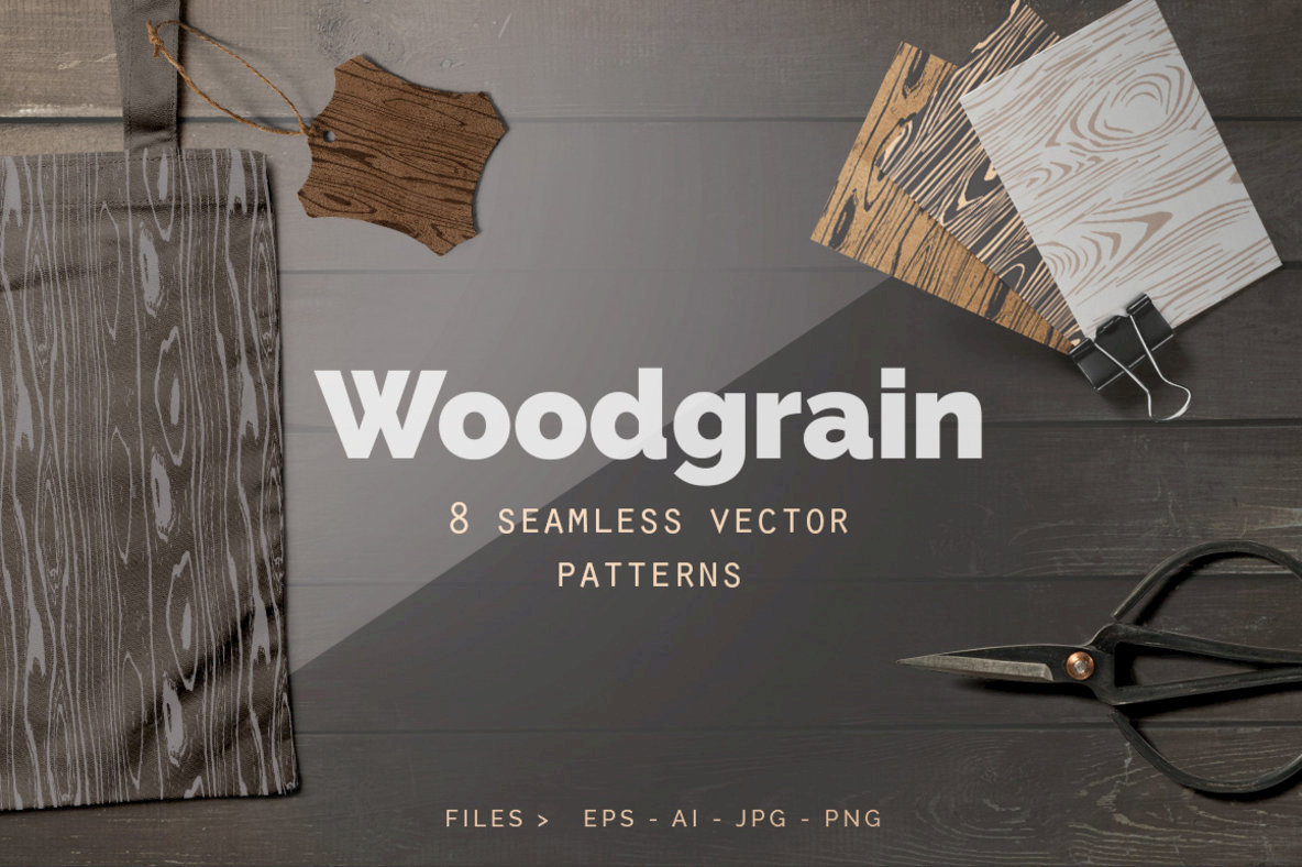 Seamless Wood Grain Vector Patterns 1