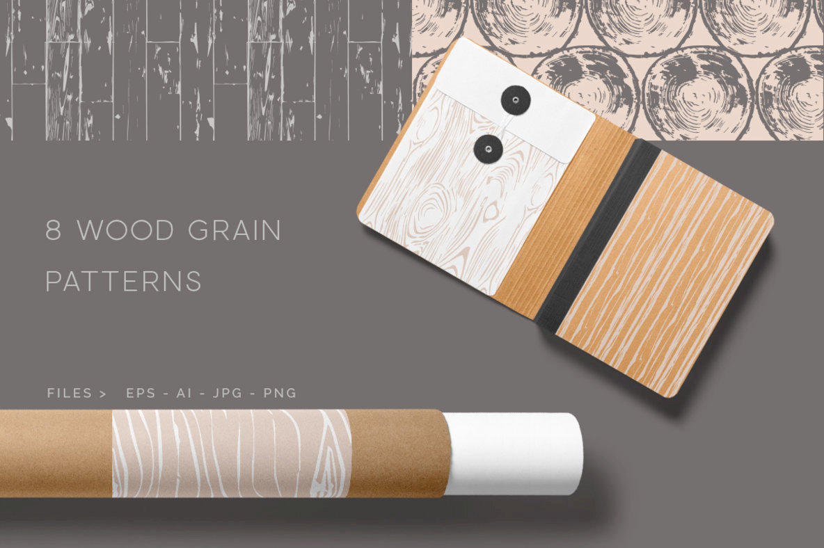 Seamless Wood Grain Vector Patterns 2