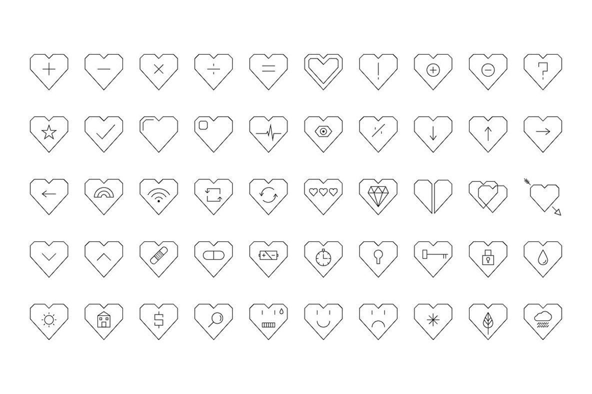 50 Vector Heart Shaped Icons 4