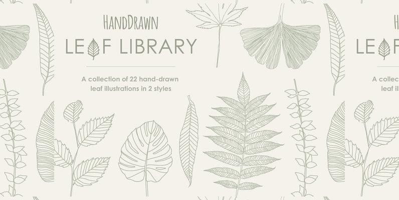 HandDrawn Leaf Library