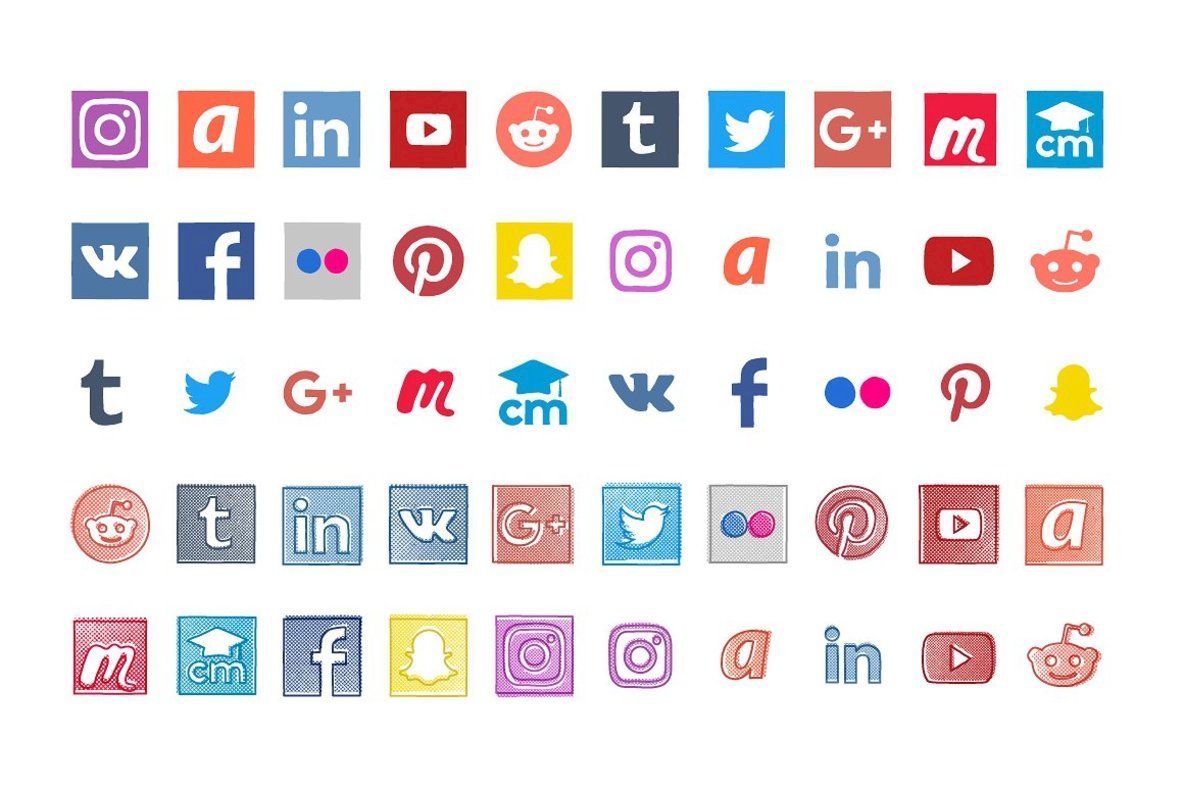Handmade Social Media Icons Handmade Social Media Icons