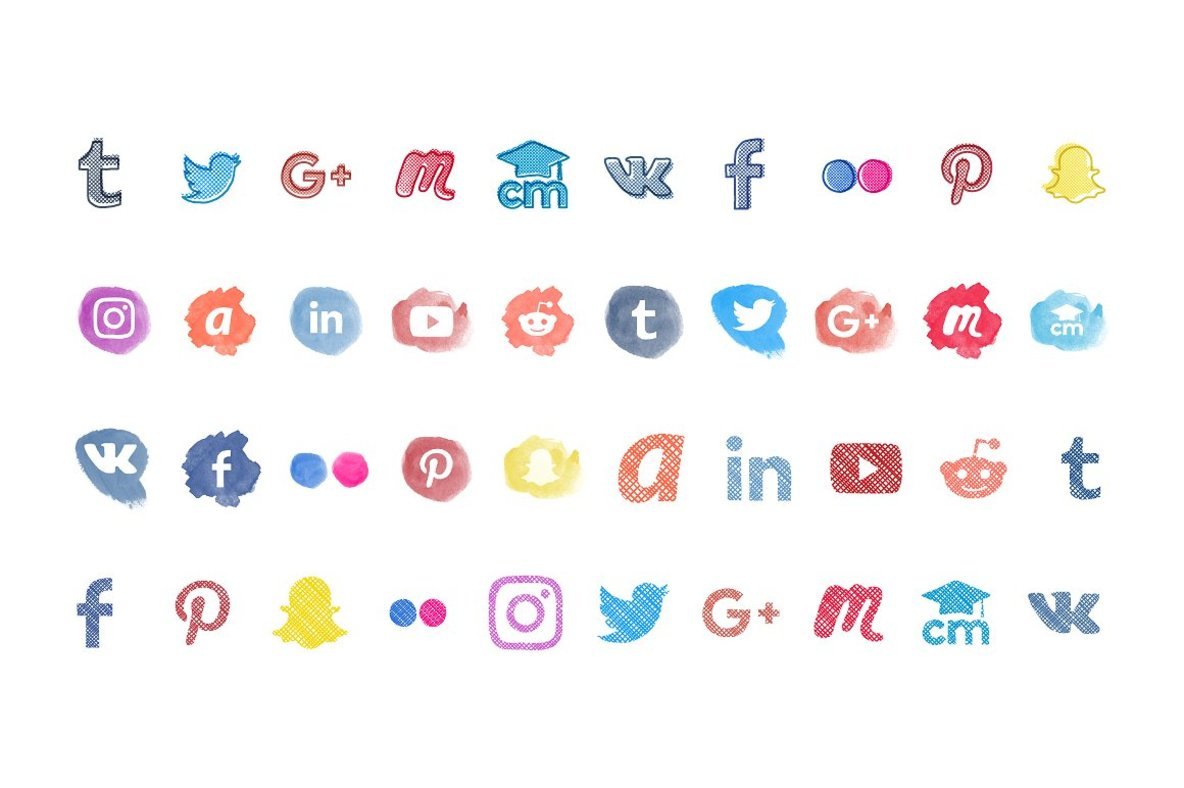Handmade Social Media Icons Handmade Social Media Icons