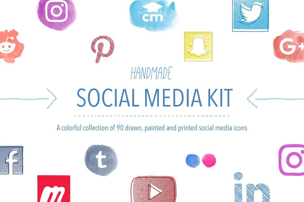 Handmade Social Media Icons Handmade Social Media Icons