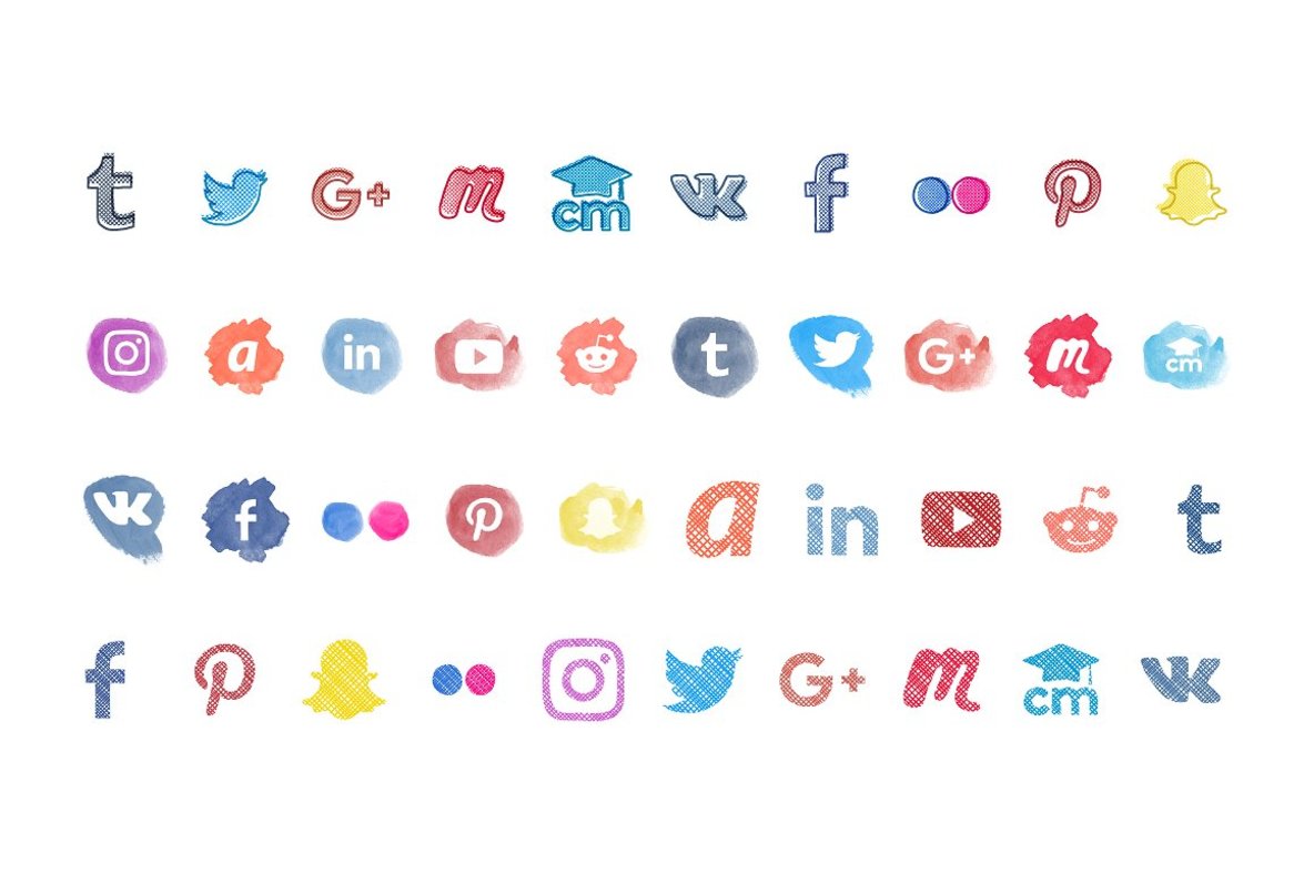 Handmade Social Media Icons Handmade Social Media Icons