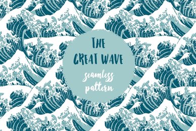 The Great Wave   Seamless Pattern