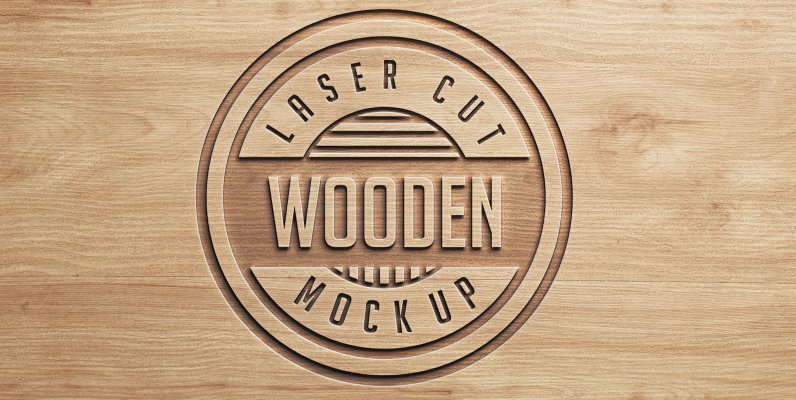 Logo Mock Ups   Wood Set