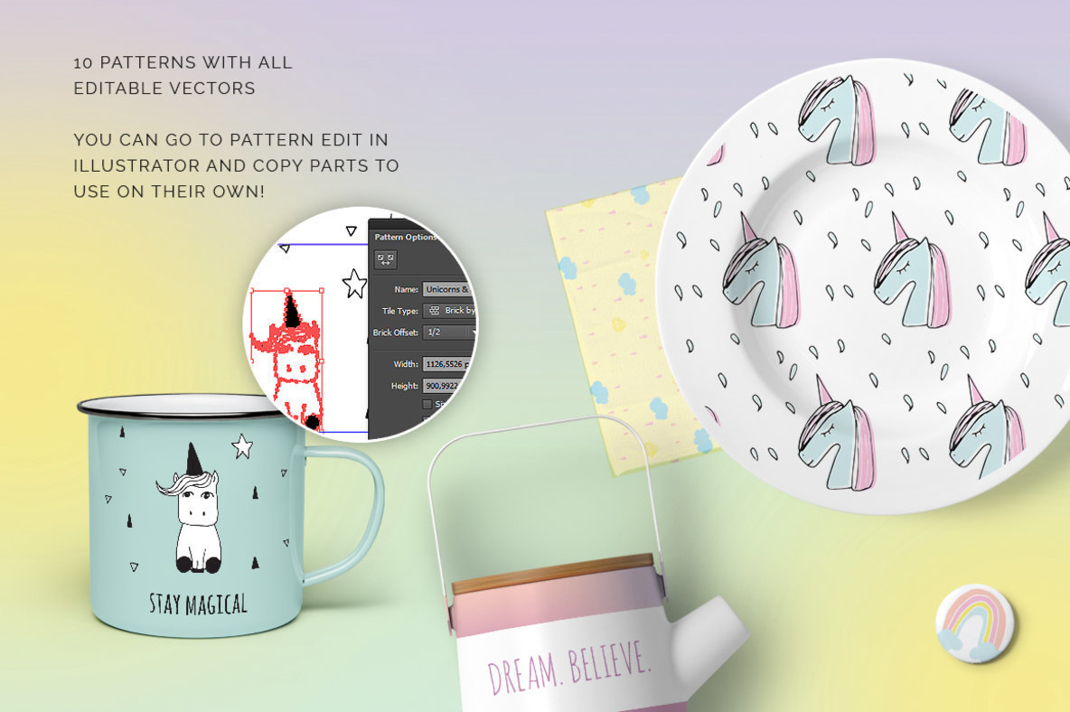 Unicorns Rainbows Patterns Unicorns Rainbows Patterns
