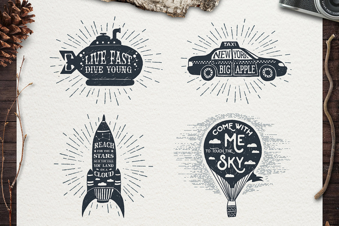 Adventure Vintage Badges 2 Adventure Vintage Badges 2