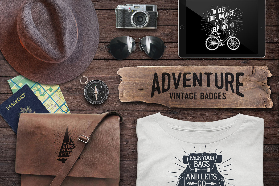 Adventure Vintage Badges 2 Adventure Vintage Badges 2