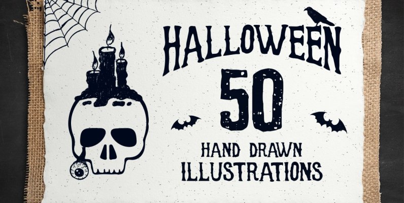 50 Hand Drawn Halloween Objects