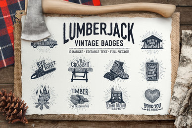 Lumberjack Vintage Badges 1
