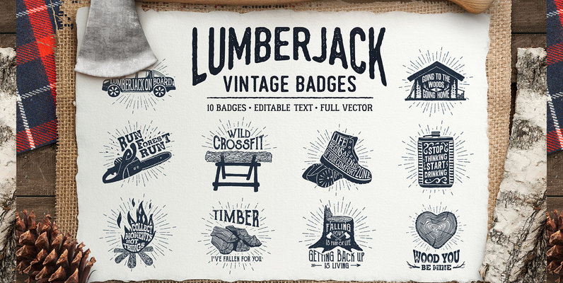 Lumberjack Vintage Badges 1