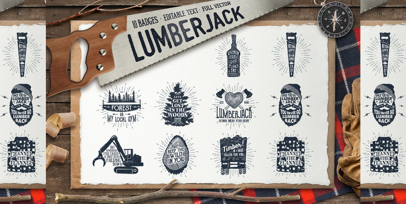Lumberjack Vintage Badges 2