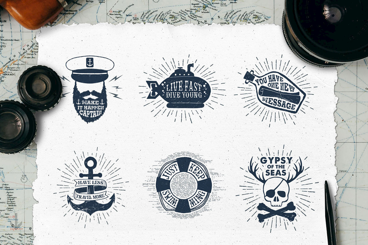 15 Old Sailor Badges V1 15 Old Sailor Badges V1