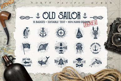 15 Old Sailor Badges   V2