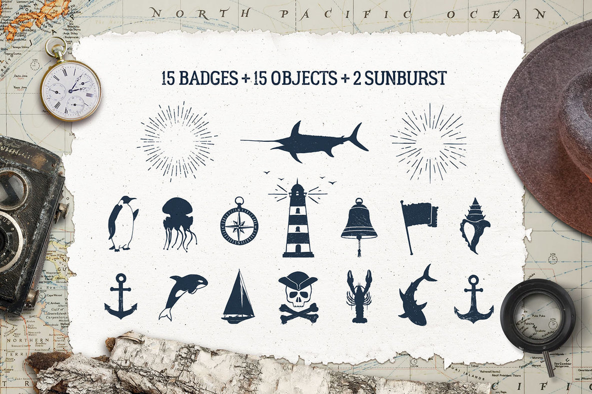 15 Old Sailor Badges   V2 3