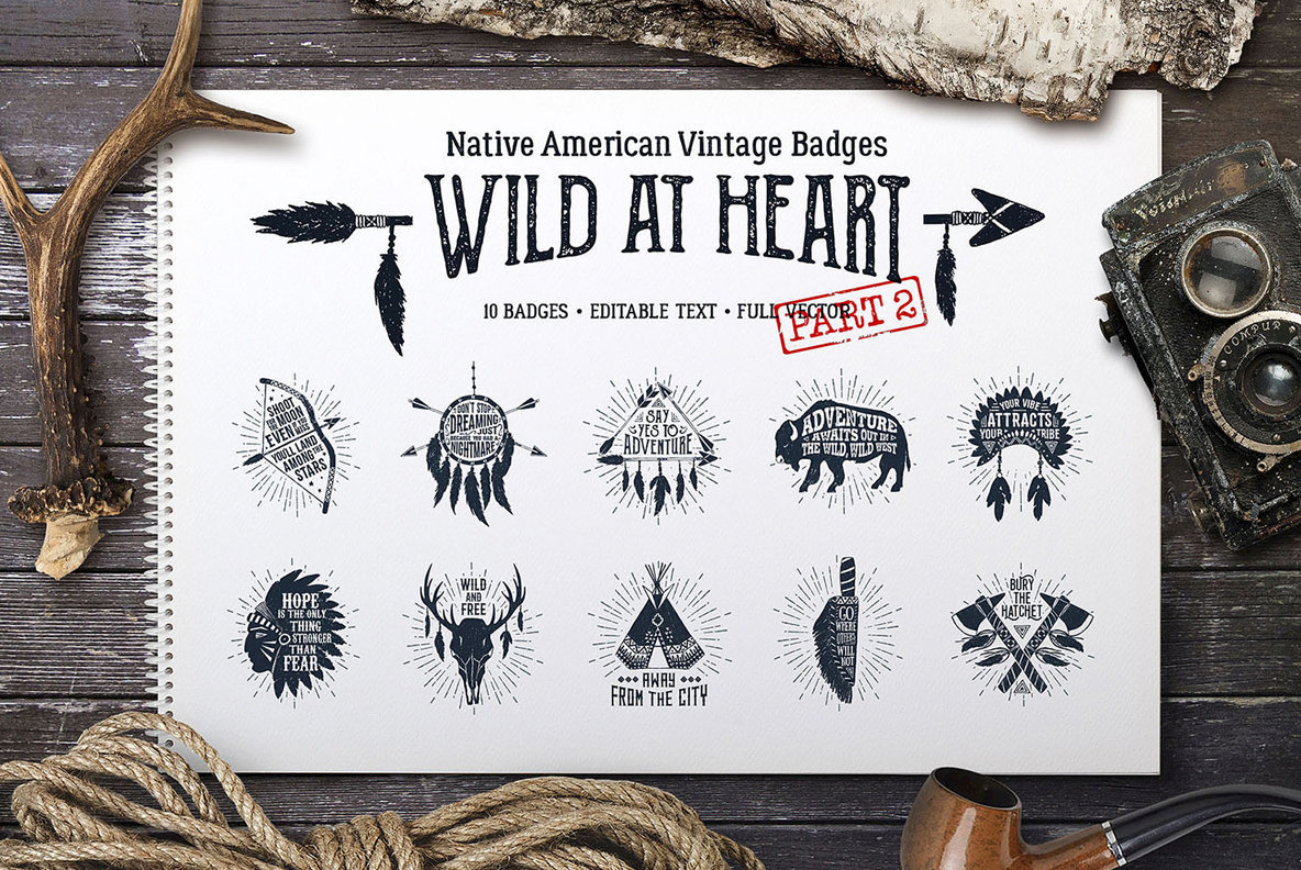 Wild At Heart Vintage Badges v2 Wild At Heart Vintage Badges v2