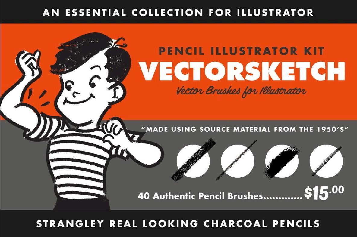VectorSketch Charcoal Pencils for Illustrator VectorSketch Charcoal Pencils for Illustrator