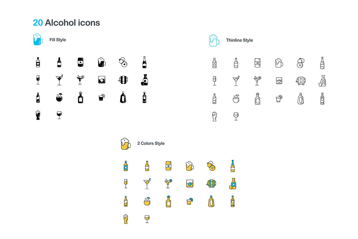 60 Alcohol icons 60 Alcohol icons
