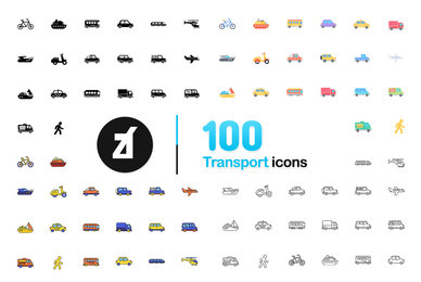 100 Transportation Icons