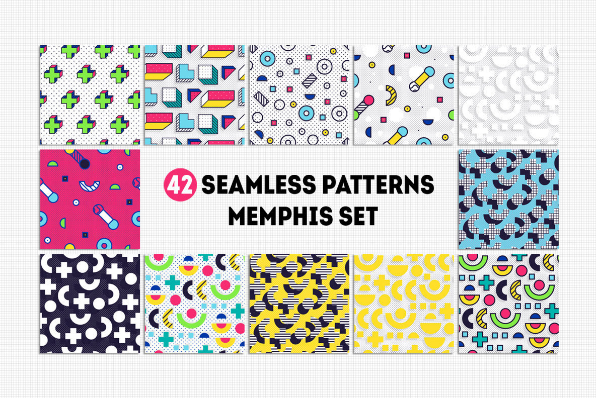 42 Memphis Seamless Patterns 1