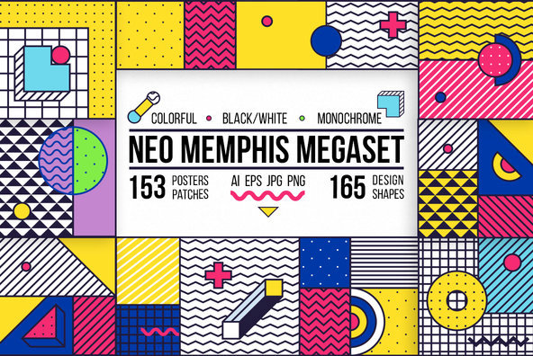 Neo Memphis Megaset Graphics - YouWorkForThem