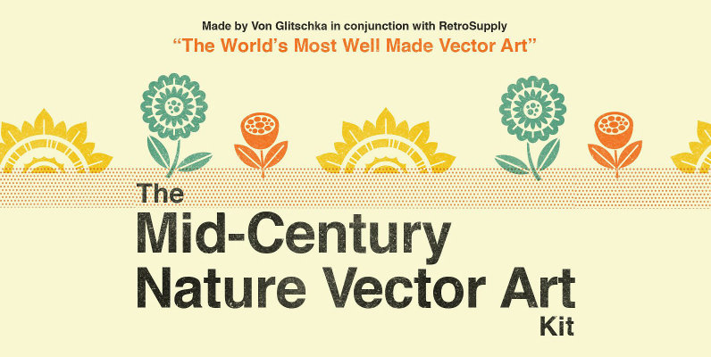The Mid Century Nature Vector Art Kit