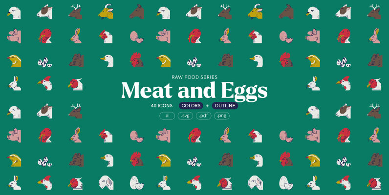 Meat and Eggs   Food Icons
