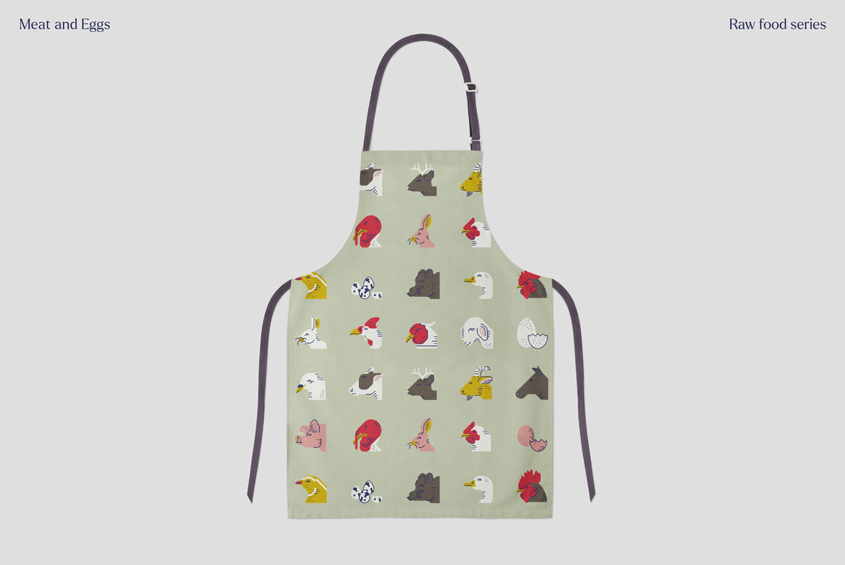 Meat and Eggs Food Icons Meat and Eggs Food Icons