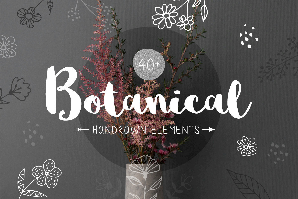 40 Botanical Hand Drawn Elements 40 Botanical Hand Drawn Elements