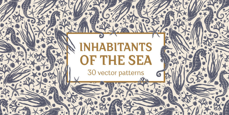 Inhabitants of the sea patterns