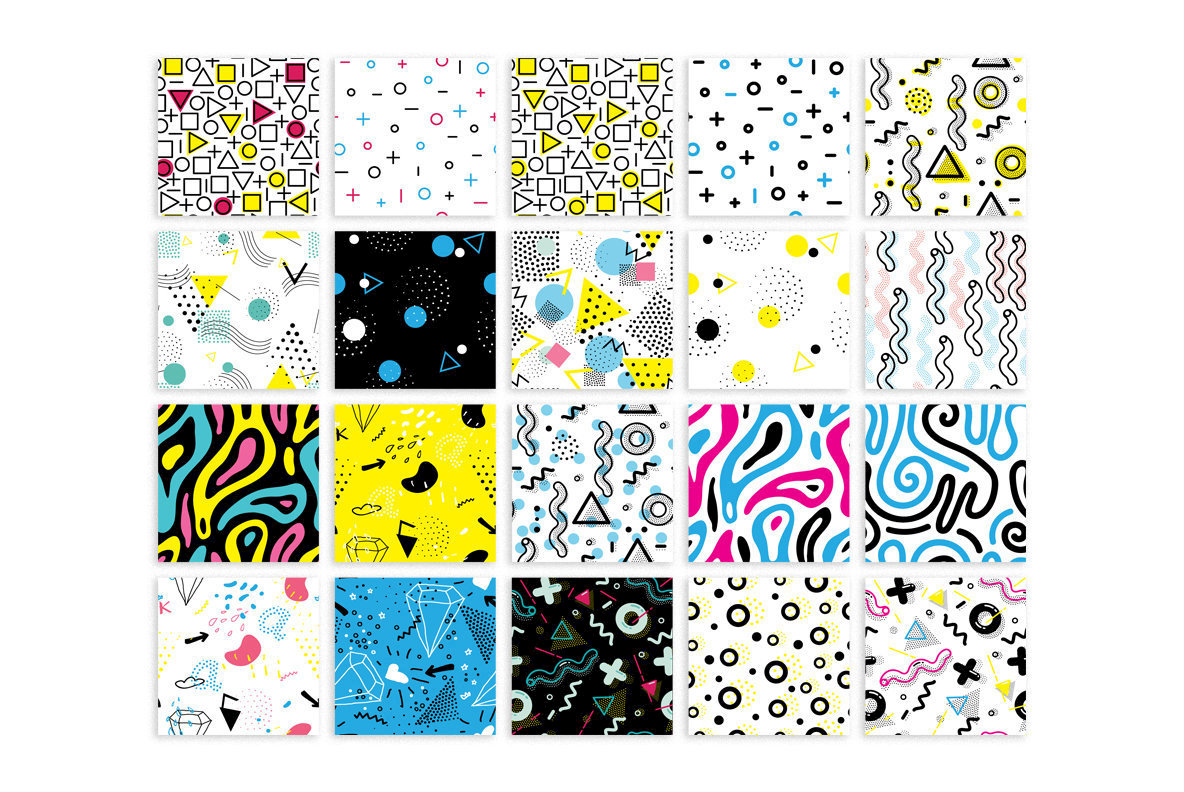 50 Memphis Seamless Patterns 2