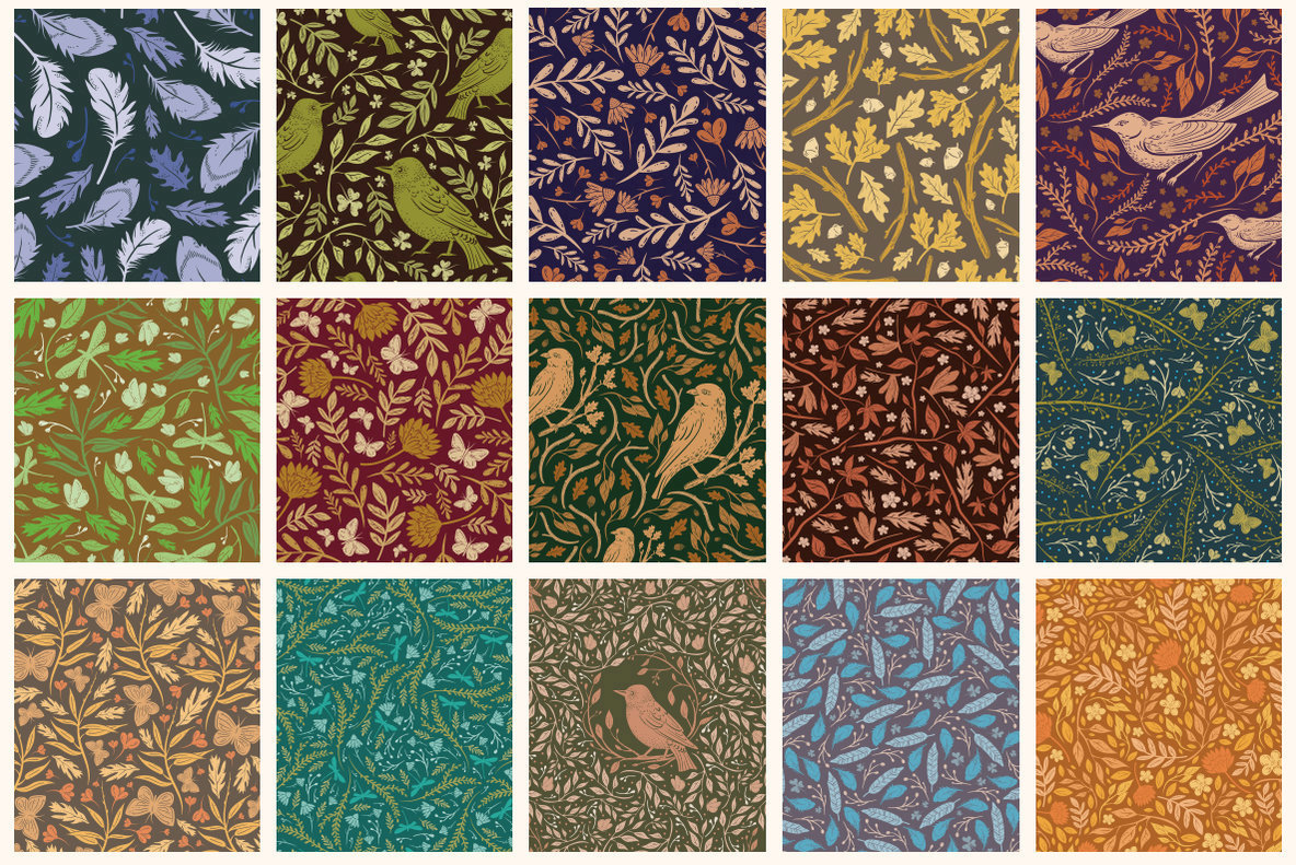 Songbirds and Floral Patterns Songbirds and Floral Patterns