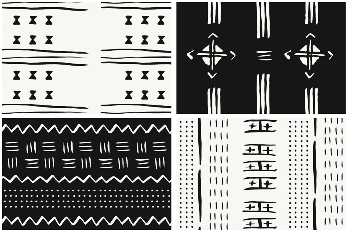 African Mudcloth Patterns Graphics - YouWorkForThem