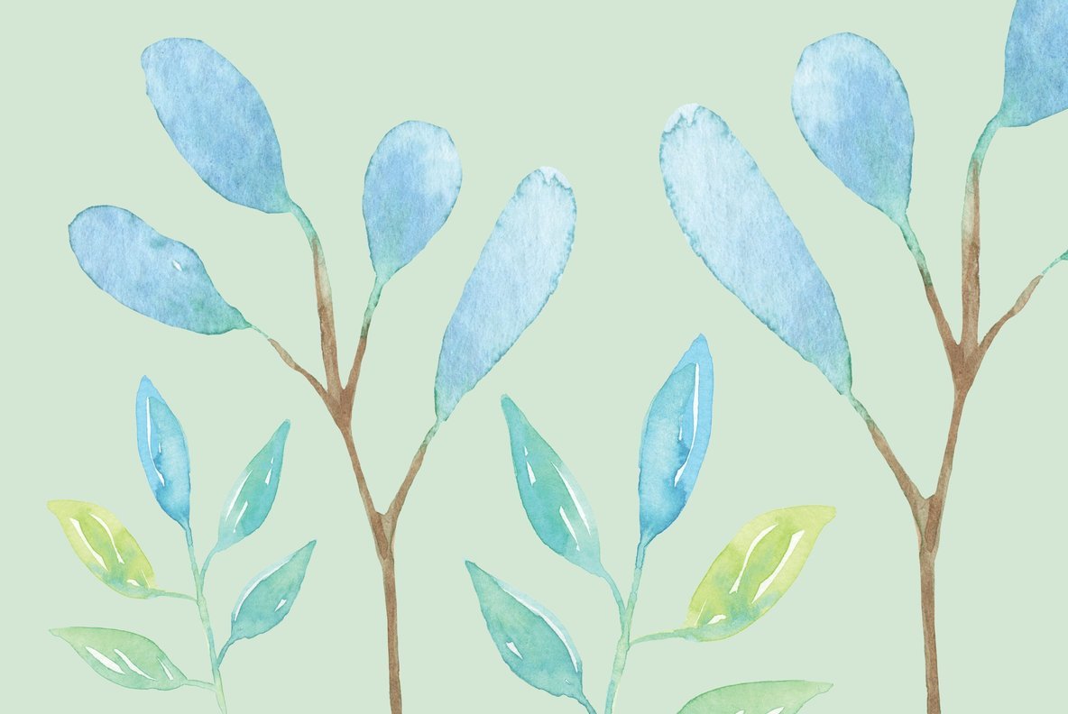 Blue Hue Flower Watercolor Package 5