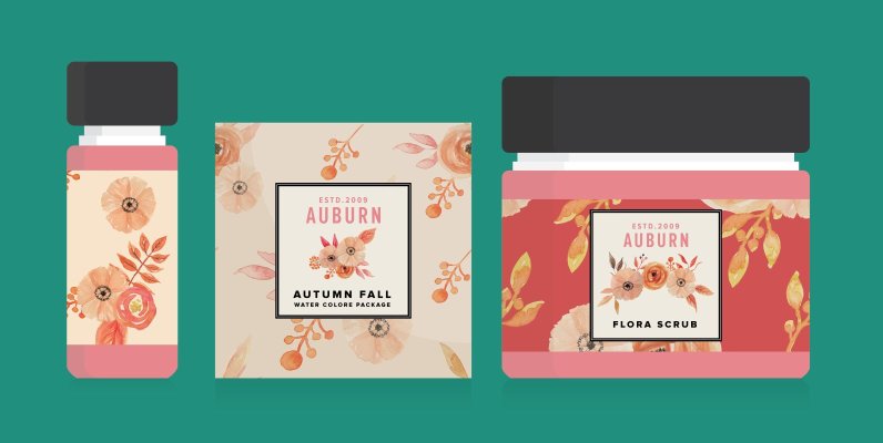 Auburn Autumn Fall Watercolor Package