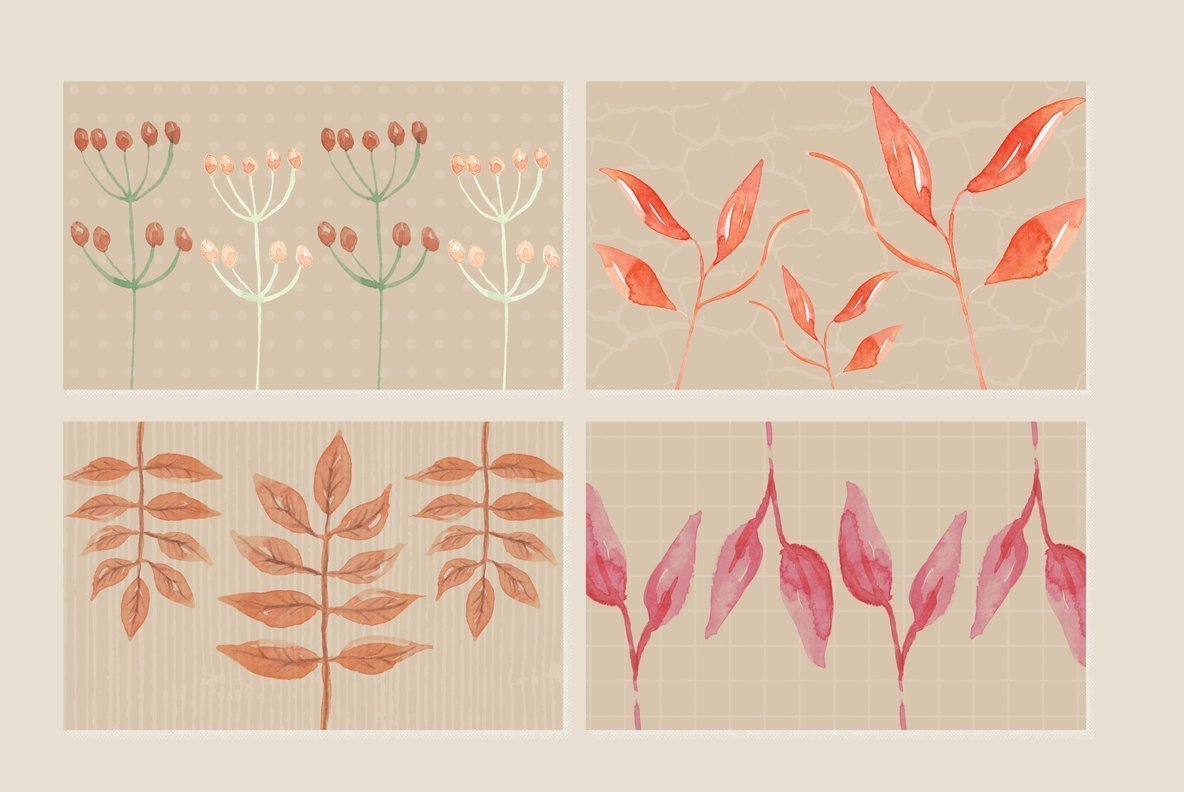 Auburn Autumn Fall Watercolor Package 3