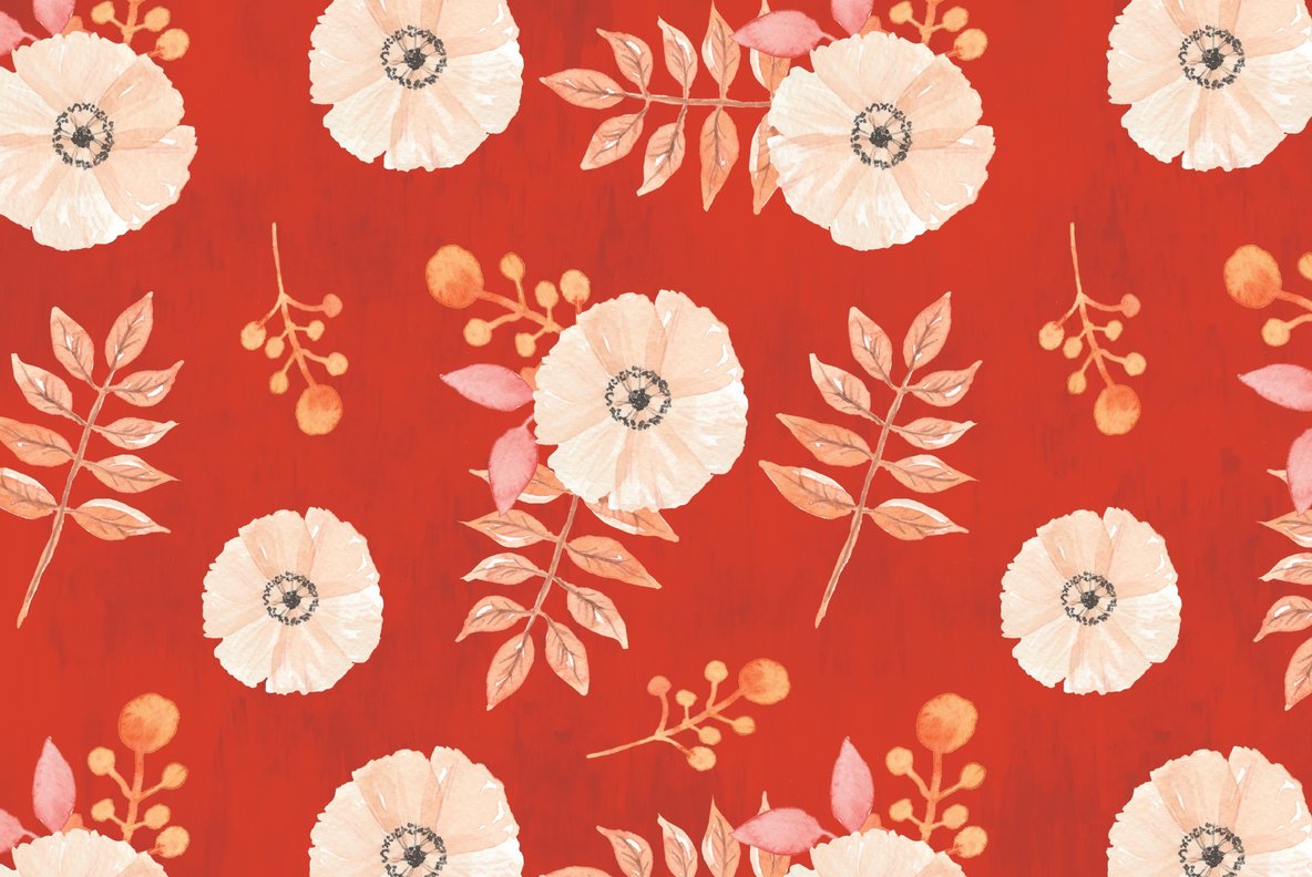 Auburn Autumn Fall Watercolor Package 6